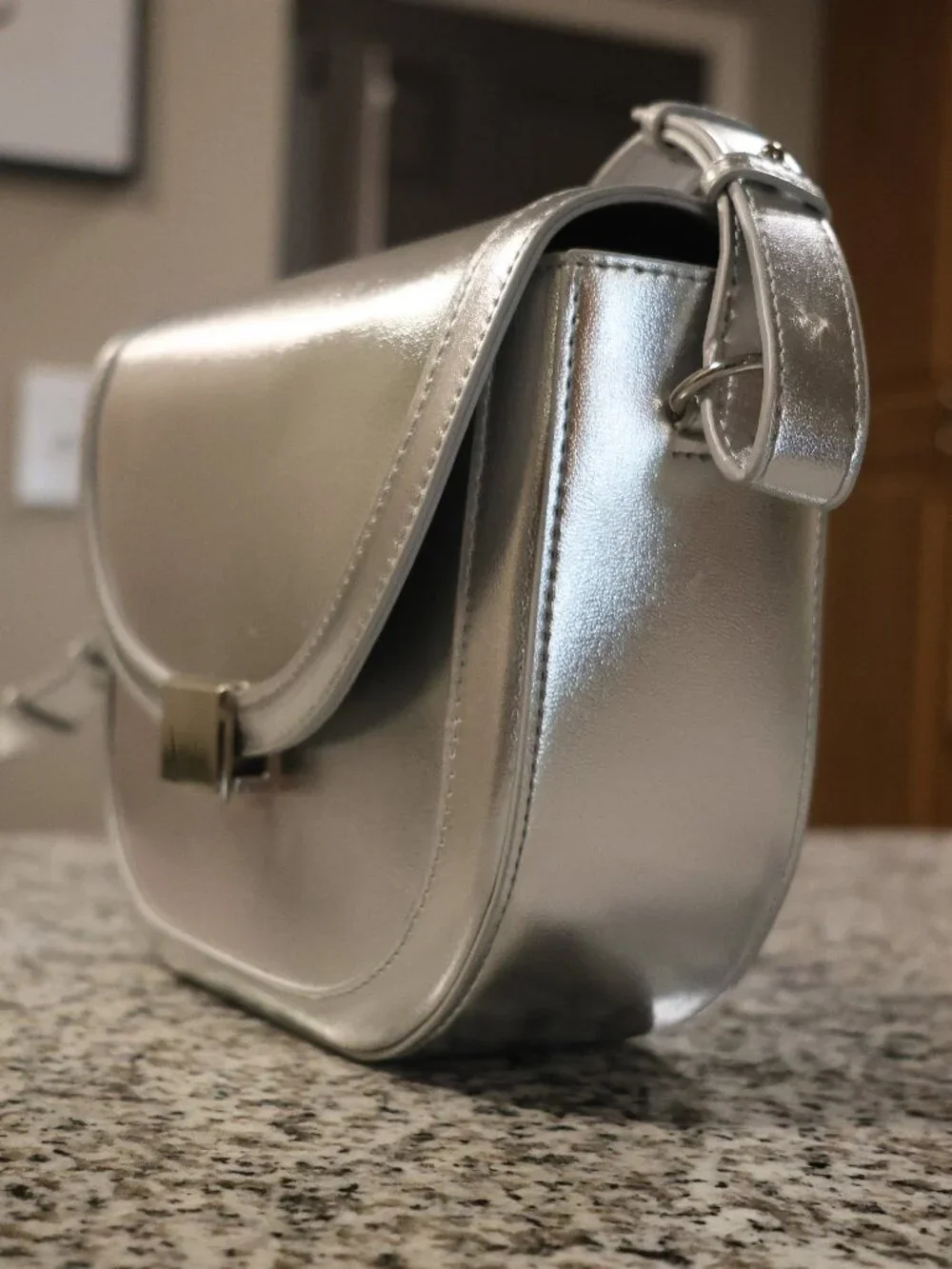 Loft Silver Metallic Crossbody Bag - Picture 12 of 13
